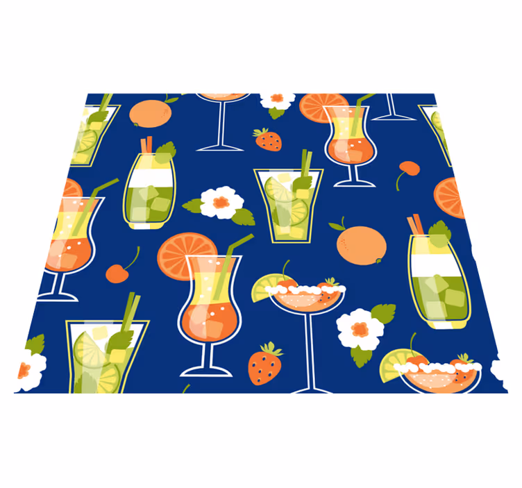 Vinyl tapijt keuken vintage cocktails - TenStickers