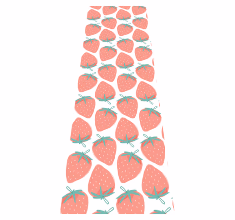 Vinyl tapijt keuken naadloos aardbeienpatroon pastel - TenStickers