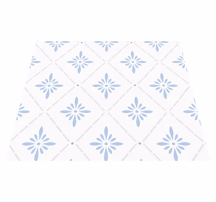 Vinyl tapijt keuken blauwe ruittegels - TenStickers