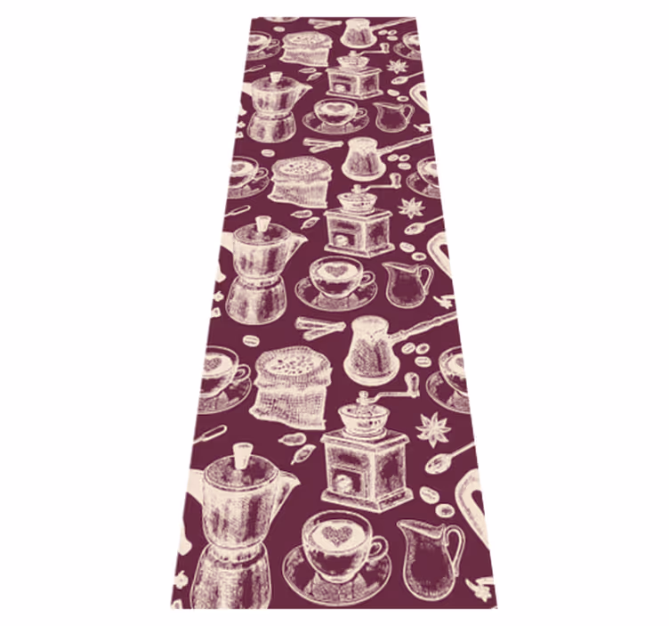 Vinyl tapijt keuken koffiepatroon ontwerp - TenStickers