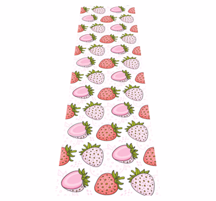 Vinyl tapijt keuken naadloze roze en rode aardbeien - TenStickers