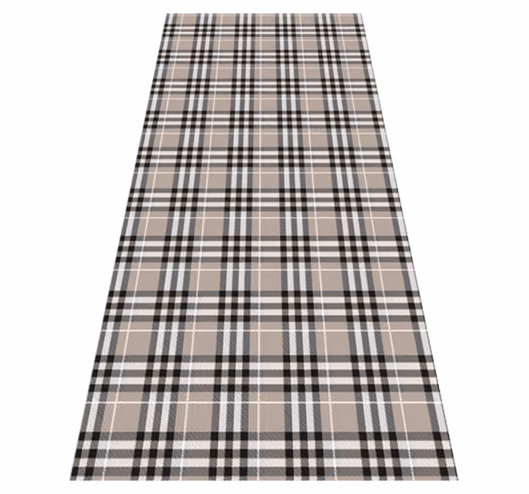 Vinyl tapijt keuken traditioneel grijs tartan patroon - TenStickers