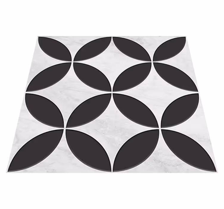Vinyl tapijt badkamer hydraulische bloemen tegels - TenStickers