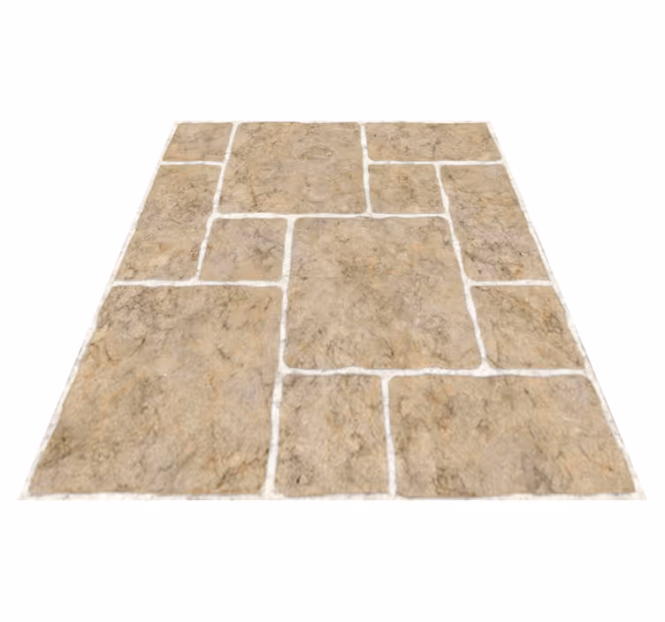 Vinyl tapijt badkamer beige stenen - TenStickers