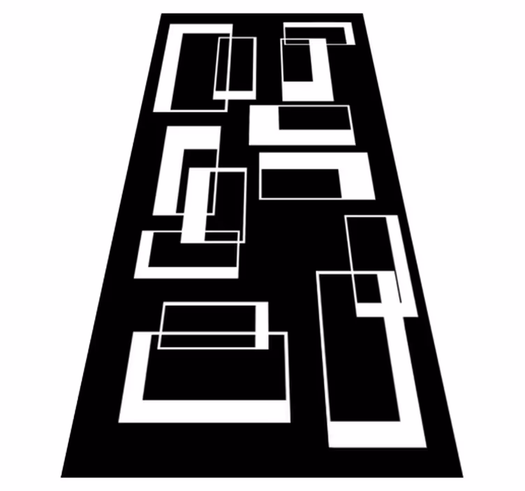 Vinyl tapijt badkamer minimalistische rechthoeken - TenStickers