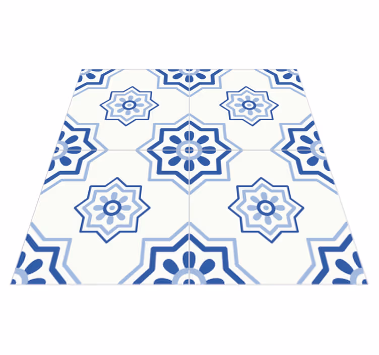 Vinyl tapijt badkamer blauwe tegelstickers - TenStickers