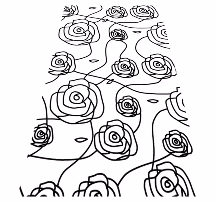 Vinyl tapijt badkamer minimalistische rozen - TenStickers