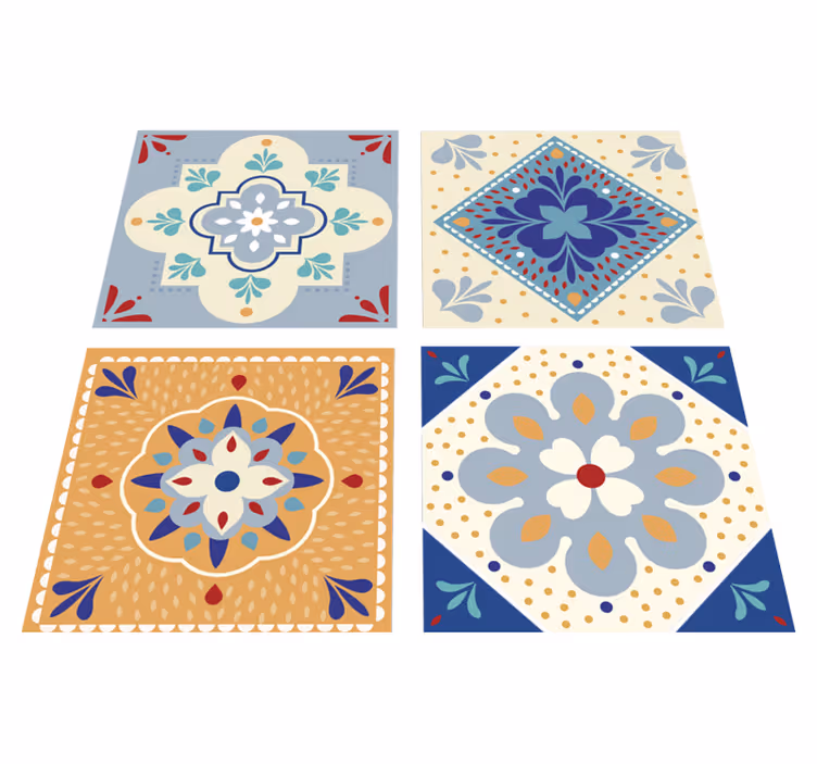 Vinyl tapijt badkamer kleurrijk palet - TenStickers