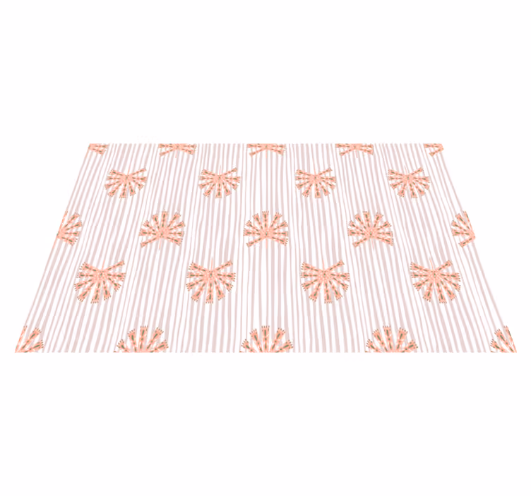 Vinyl tapijt bloemen en planten geometrisch pastelroze bloem - TenStickers