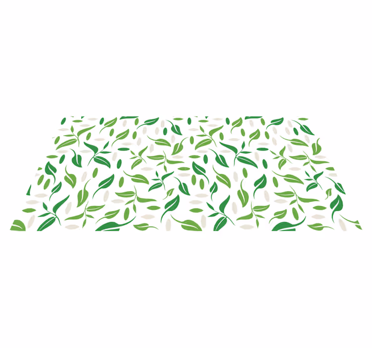 Vinyl tapijt bloemen en planten klein groen bladerenpatroon - TenStickers