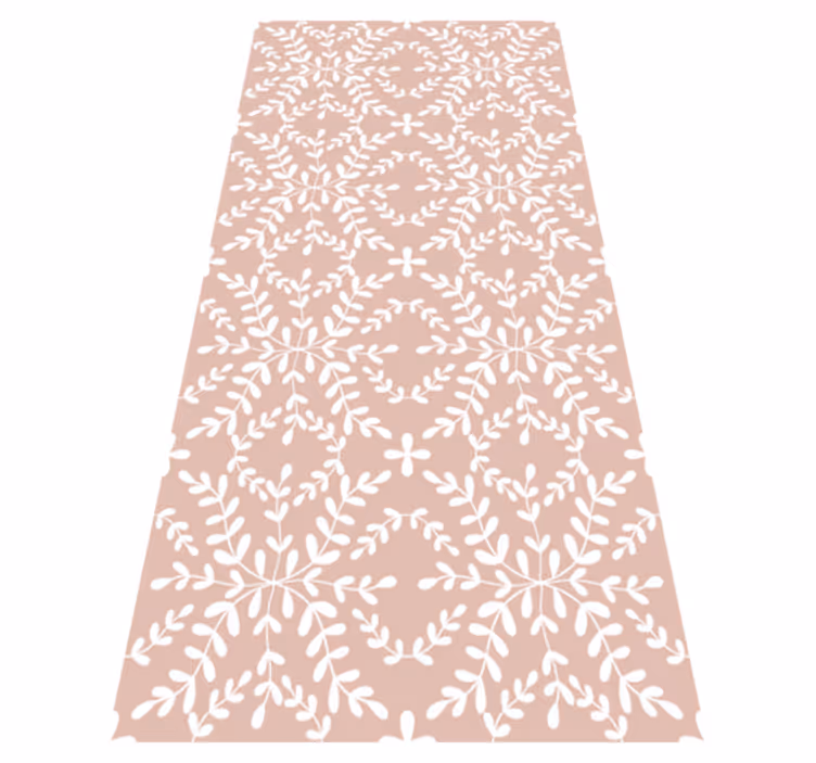 Vinyl tapijt bloemen en planten vintage siertakken patroon - TenStickers