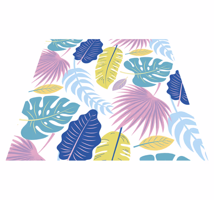 Vinyl tapijt bloemen en planten kleurrijke bladeren - TenStickers