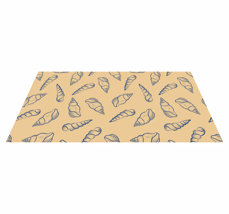 Vinyl tapijt bloemen en planten schelpenmotief compositie - TenStickers