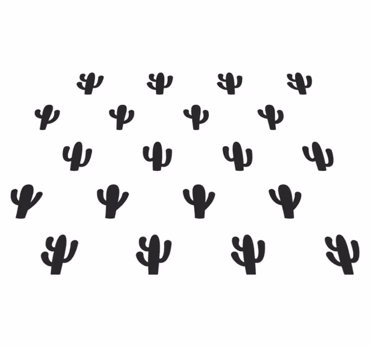 Vinyl tapijt bloemen en planten cactuspatroon ontwerp - TenStickers