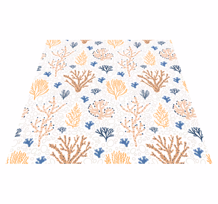 Vinyl tapijt bloemen en planten stijlvol koraalpatroon - TenStickers
