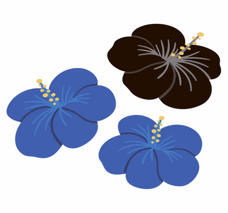 Vinyl tapijt bloemen en planten hibiscus bloesemarrangement - TenStickers