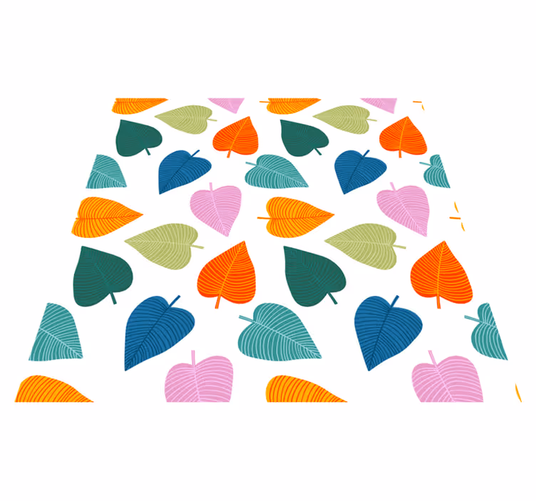 Vinyl tapijt bloemen en planten met levendige bladeren - TenStickers