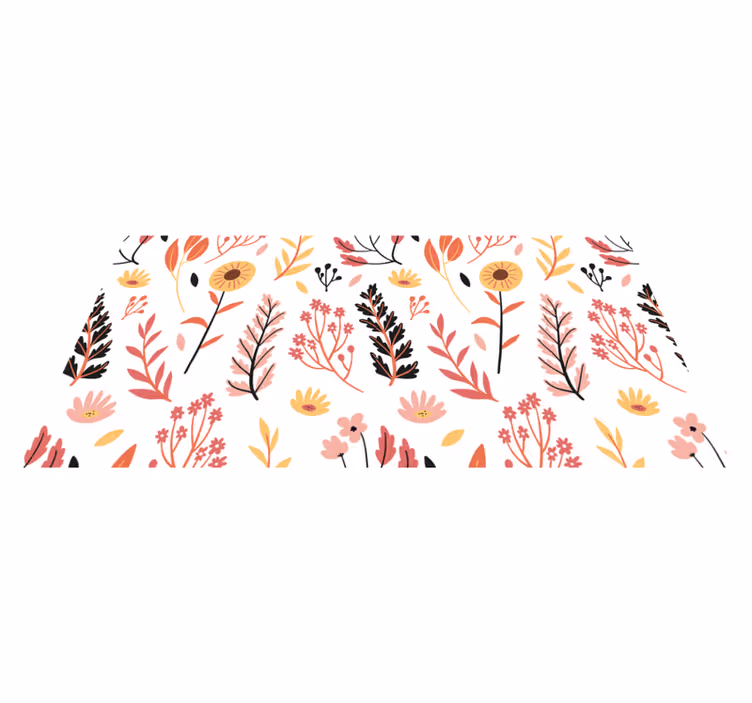 Vinyl tapijt bloemen en planten met bloemmotief decor - TenStickers