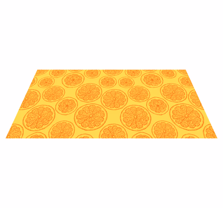 Vinyl tapijt bloemen en planten citrusplakmotief - TenStickers