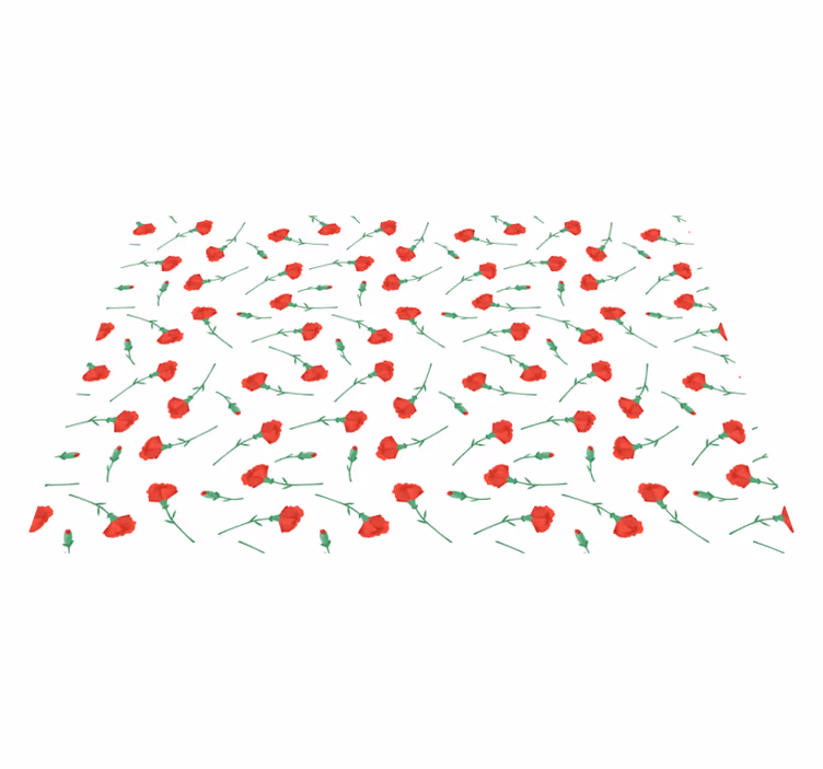 Vinyl tapijt slaapkamer patroon anjers - TenStickers