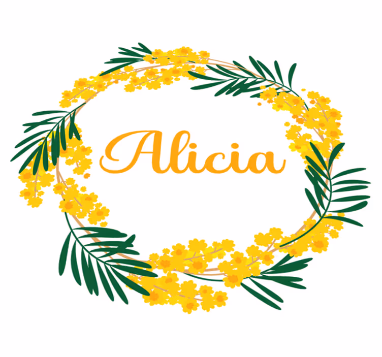 Vinyl tapijt tiener mimosa ronde sticker - TenStickers