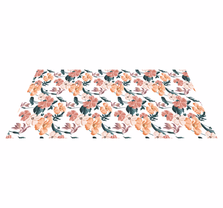 Vinyl tapijt slaapkamer bloeiende motieven arrangement - TenStickers
