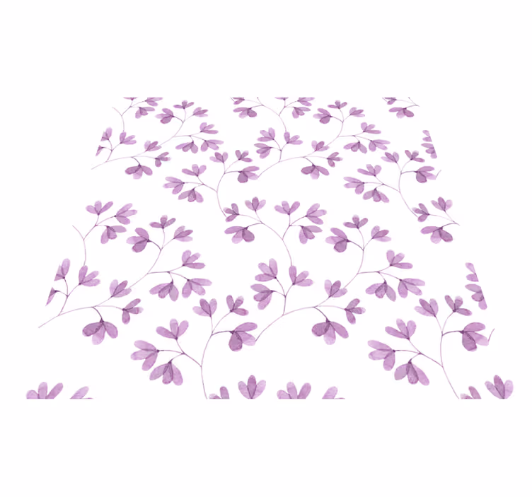 Vinyl tapijt slaapkamer paarse bloemenprint - TenStickers