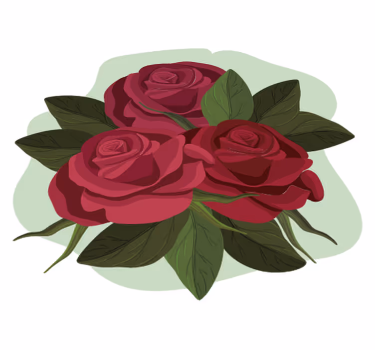 Vinyl tapijt slaapkamer rozenarrangement - TenStickers