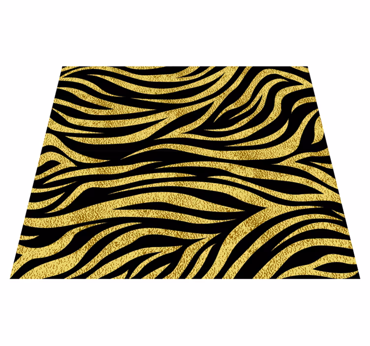Vinyl vloerkleed dierenprint gouden zebra patroon - TenStickers