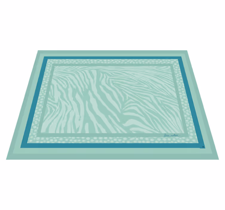 Vinyl tapijt woonkamer mint zebra streep patroon - TenStickers
