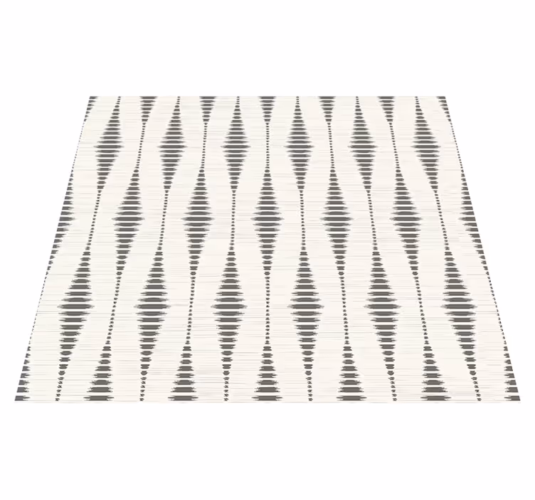 Vinyl tapijt geometrisch rabaul ikat grijs en beige - TenStickers