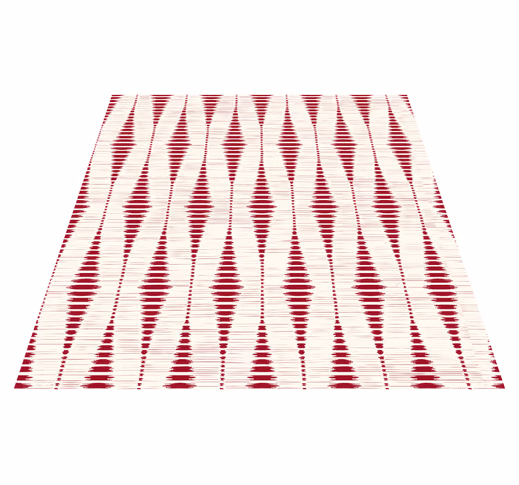 Vinyl tapijt geometrisch rode rabaul ikat - TenStickers