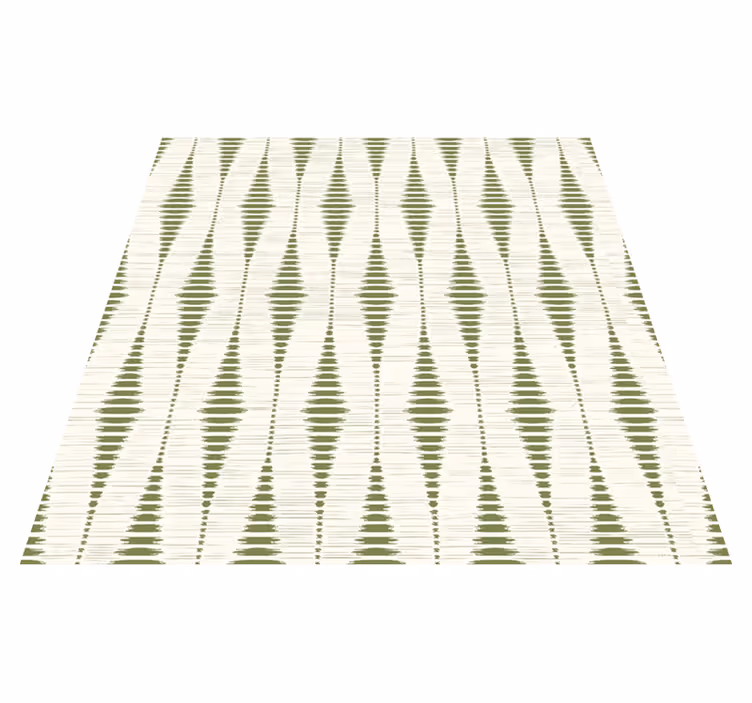 Vinyl tapijt geometrisch mosgroen rabaul ikat - TenStickers