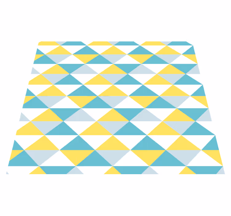 Vinyl tapijt geometrisch geel en blauwtinten - TenStickers