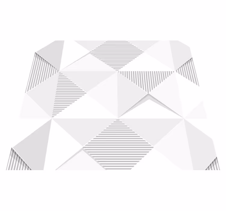 Vinyl tapijt geometrisch 3d witte vierkanten - TenStickers