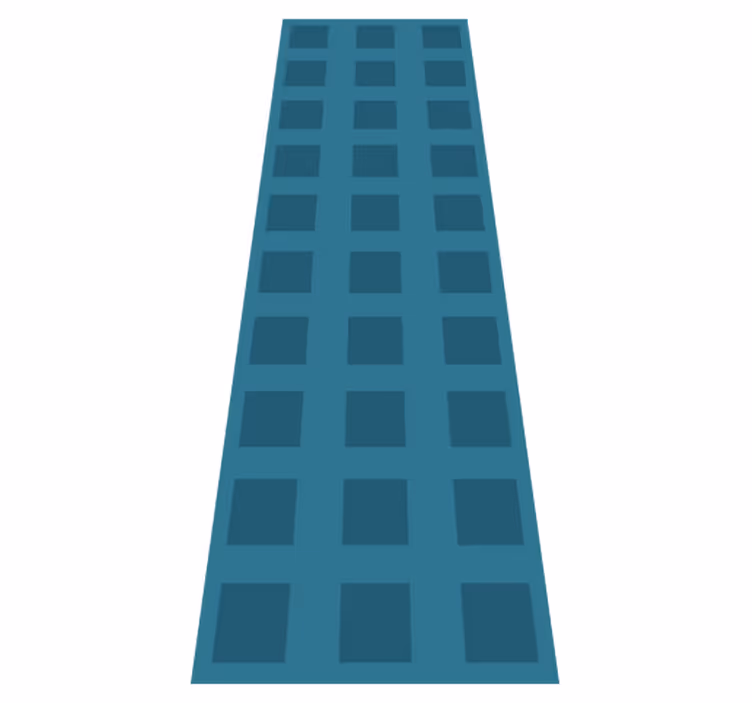 Vinyl tapijt geometrisch blauw patroon met vierkanten - TenStickers
