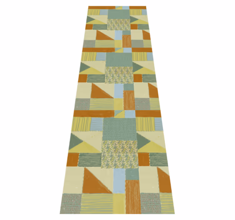 Vinyl tapijt geometrisch kleurrijk driehoek patchwork - TenStickers