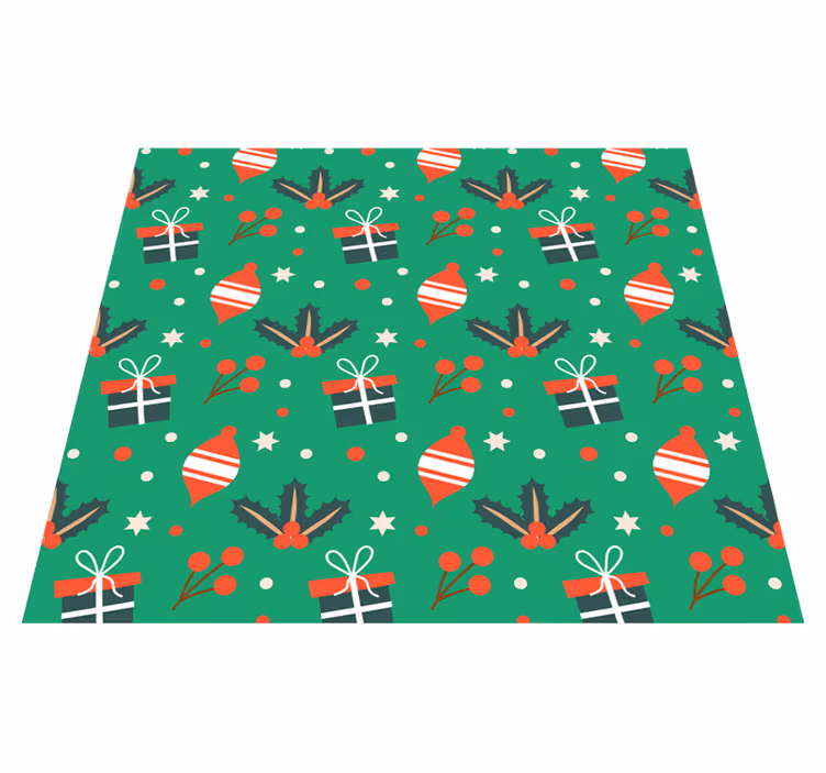 Vinyl tapijt kerstmis snoepjespatroon groen - TenStickers