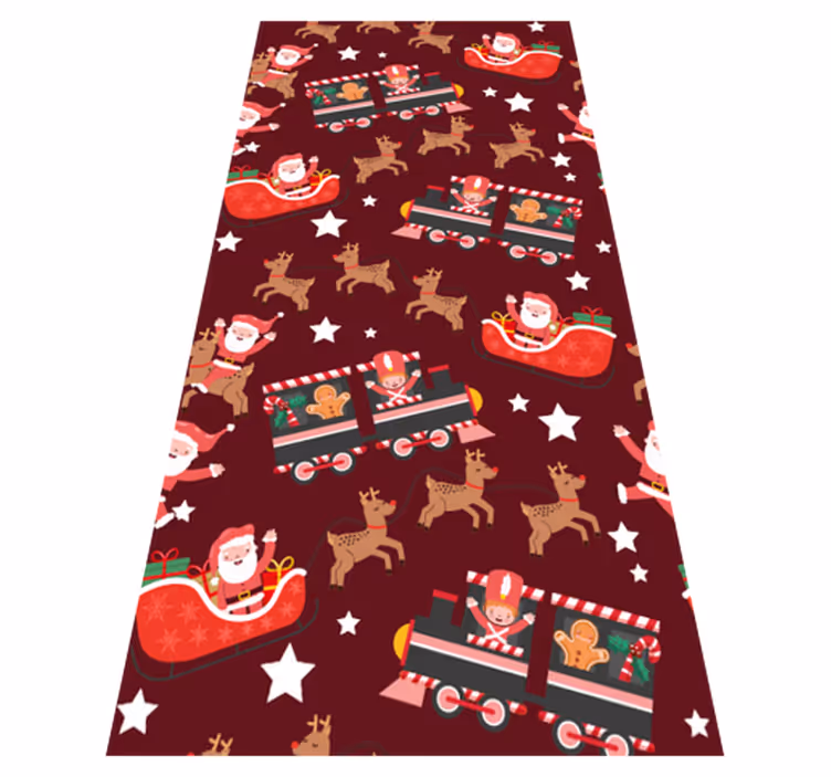 Vinyl tapijt kerstmis santa claus slee - TenStickers