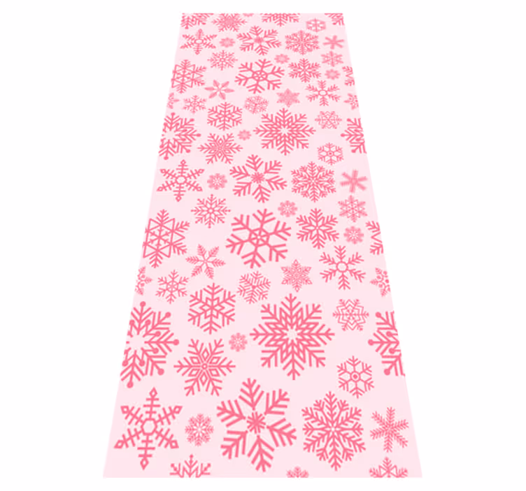 Vinyl tapijt kerstmis roze sneeuwvlokken ontwerp - TenStickers