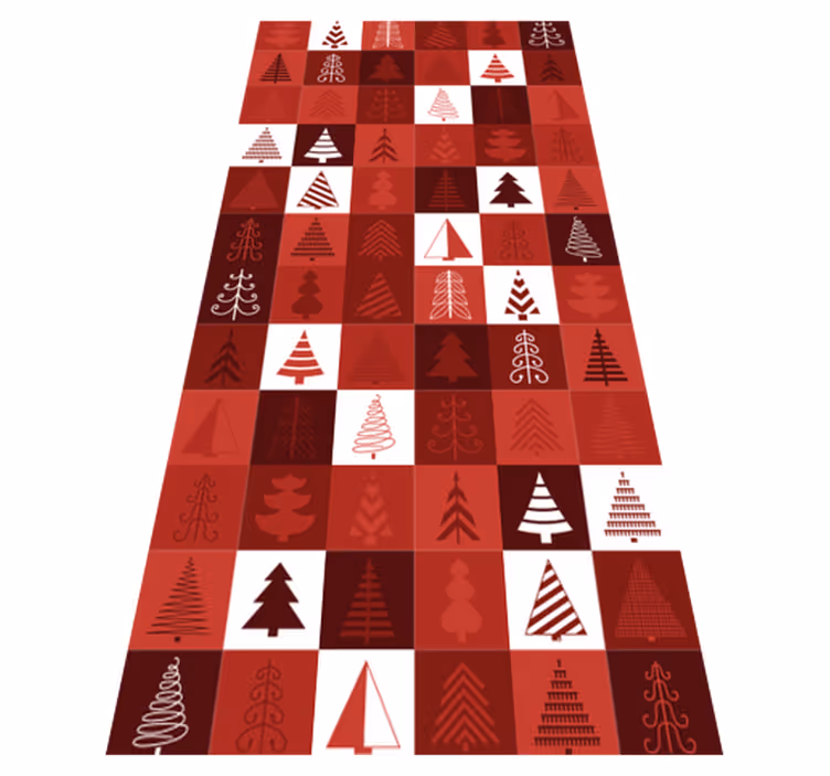 Vinyl tapijt kerstmis patchwork kerst - TenStickers