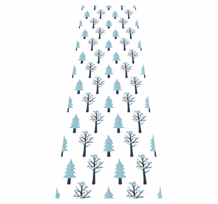 Vinyl tapijt kerstmis boom in sneeuwpatroon - TenStickers