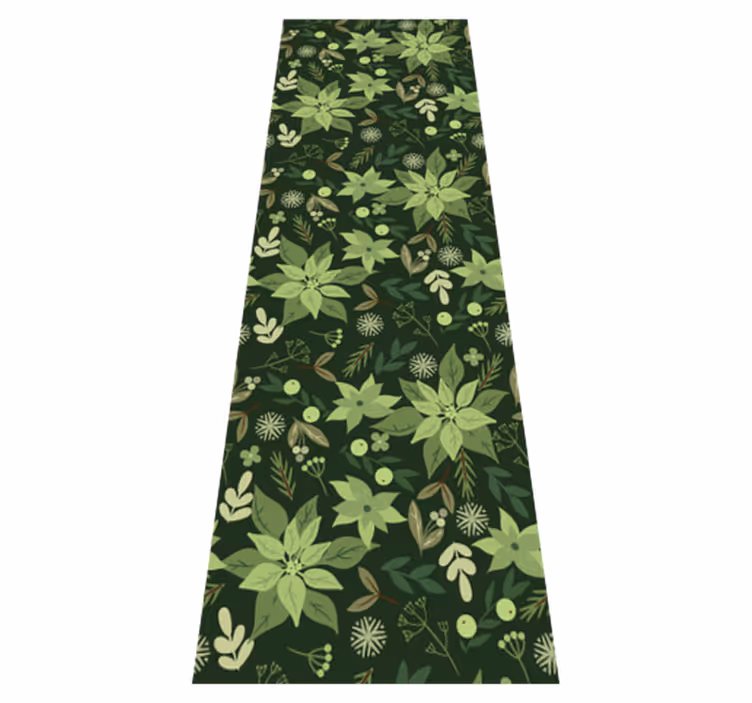 Vinyl tapijt kerstmis groene bloemen decoraties - TenStickers