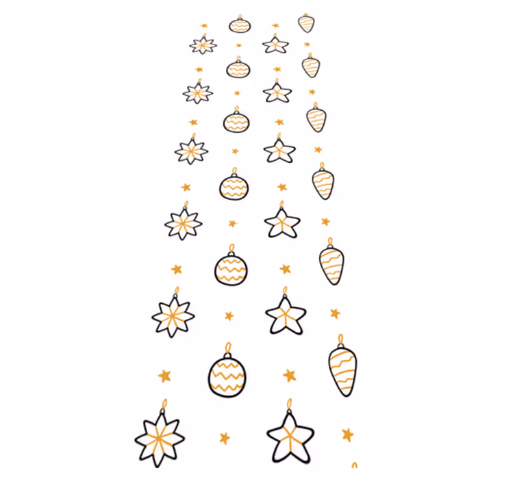 Vinyl tapijt kerstmis wit geometrisch sterrenpatroon - TenStickers