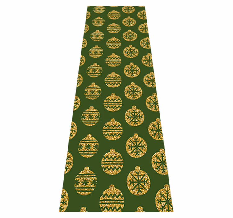 Vinyl tapijt kerstmis gouden charme op groene achtergrond - TenStickers