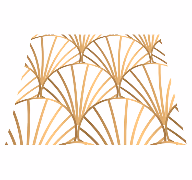 Vinyl tapijt slaapkamer art deco wit en goud - TenStickers