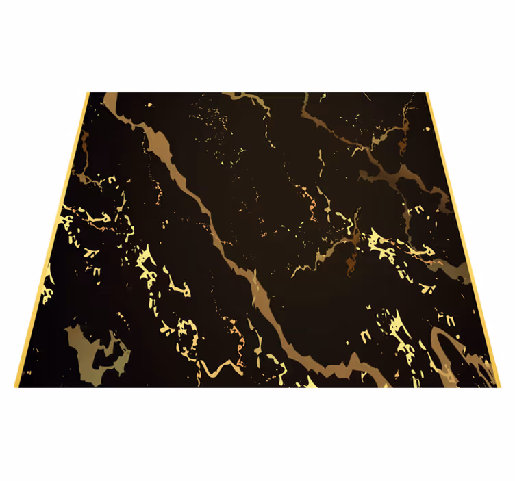 Vinyl tapijt slaapkamer marmerstructuur zwart goud - TenStickers