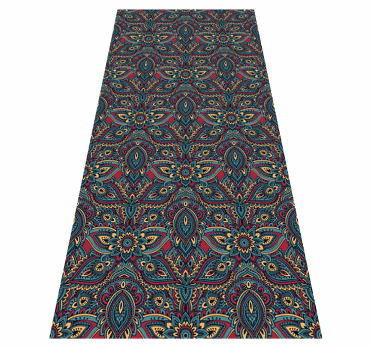 Vinyl tapijt slaapkamer red indiaans patroon - TenStickers