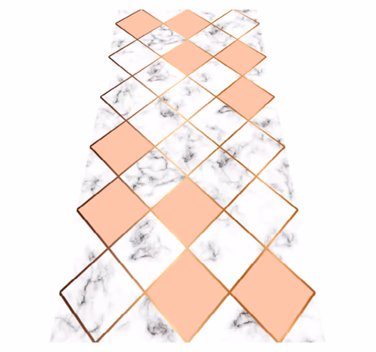 Vinyl tapijt slaapkamer geometrisch marmer patroon roze - TenStickers