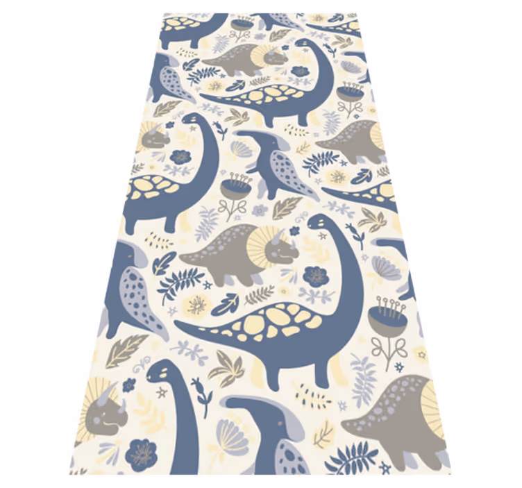 Vinyl tapijt slaapkamer blauwe dinosaurussen nordic stijl - TenStickers